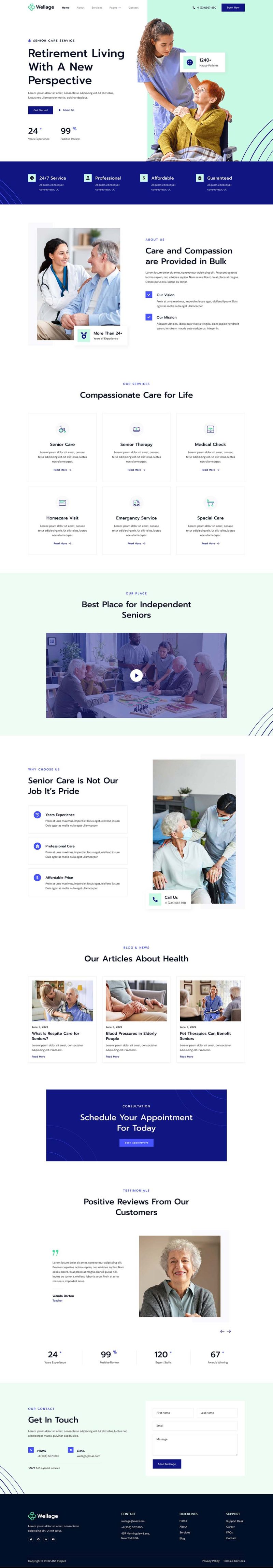 Home — Wellage - Senior & Elderly Care Service Elementor Template
