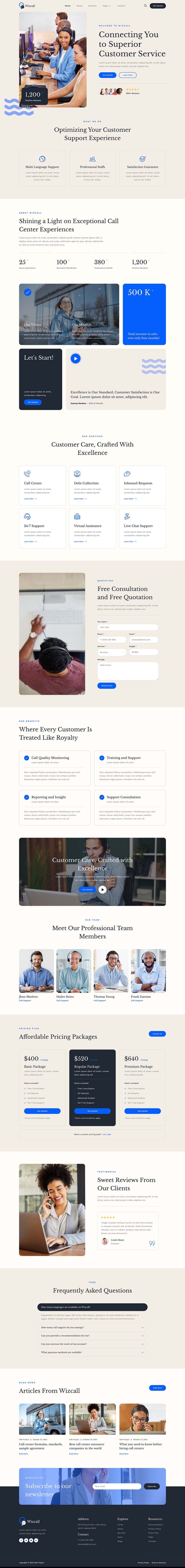 Home — Wizcall - Call Center & Telemarketing Elementor Template