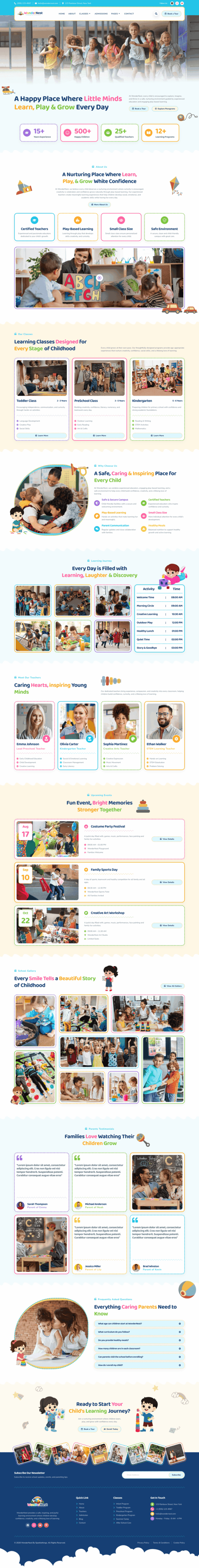 Home — WonderNest - Kindergarten & Preschool Elementor Template