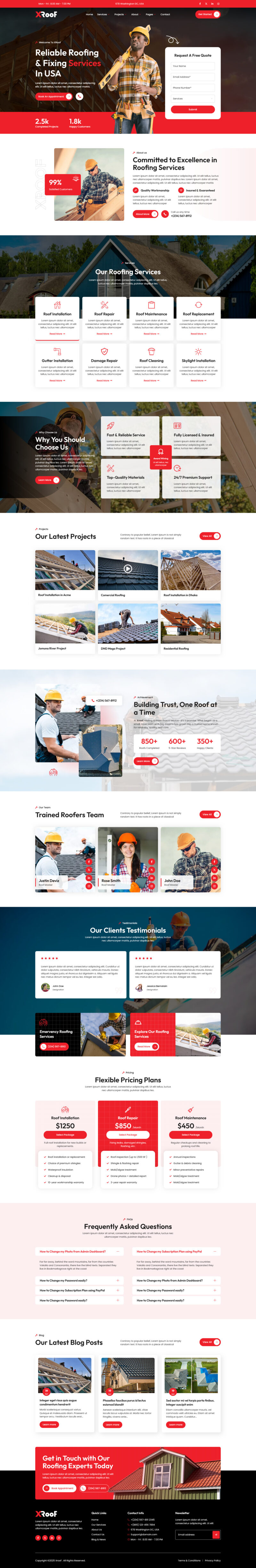 Home — XRoof - Roofing Services Elementor Template