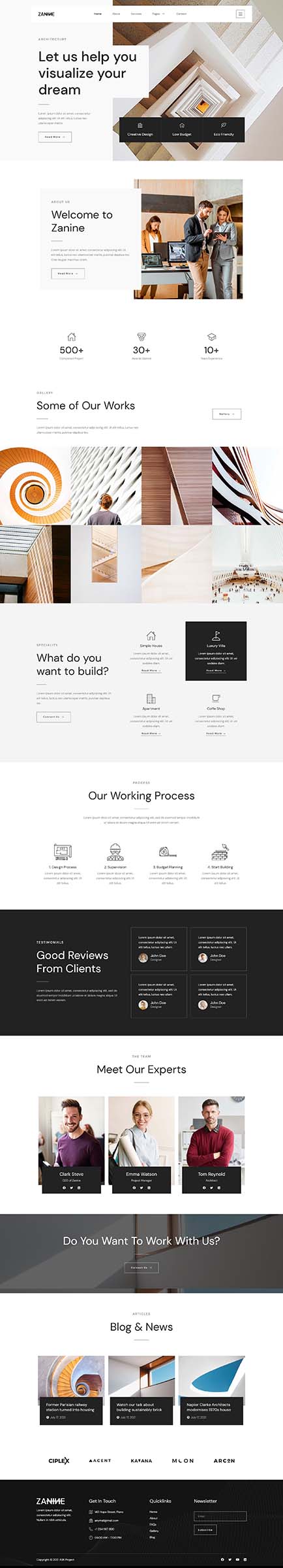 Home — Zanine - Architecture Agency Elementor Template
