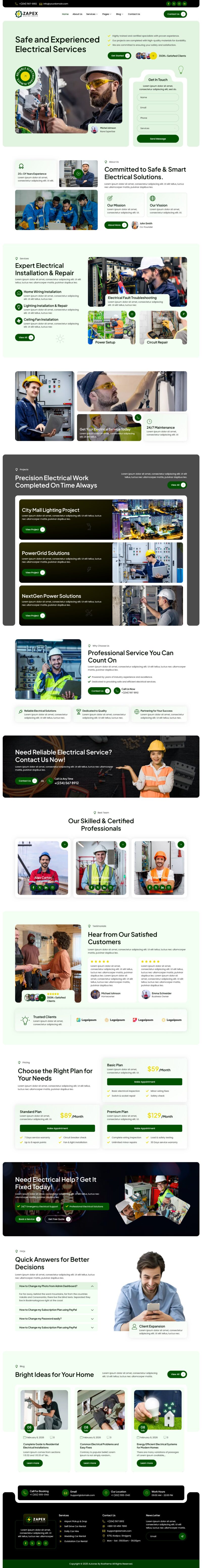 Home — Zapex - Electrical Services Elementor Template