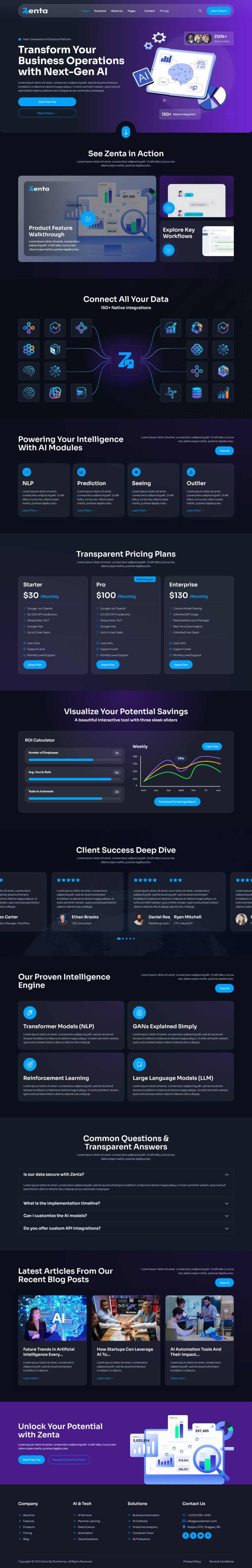 Home — Zenta - AI & Tech Startup Elementor Template